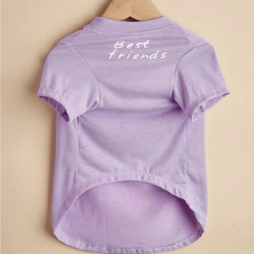 Small Dog Or Cat Pet Tee T-Shirt Best Friends Purple Clothing - Picture 3 of 5
